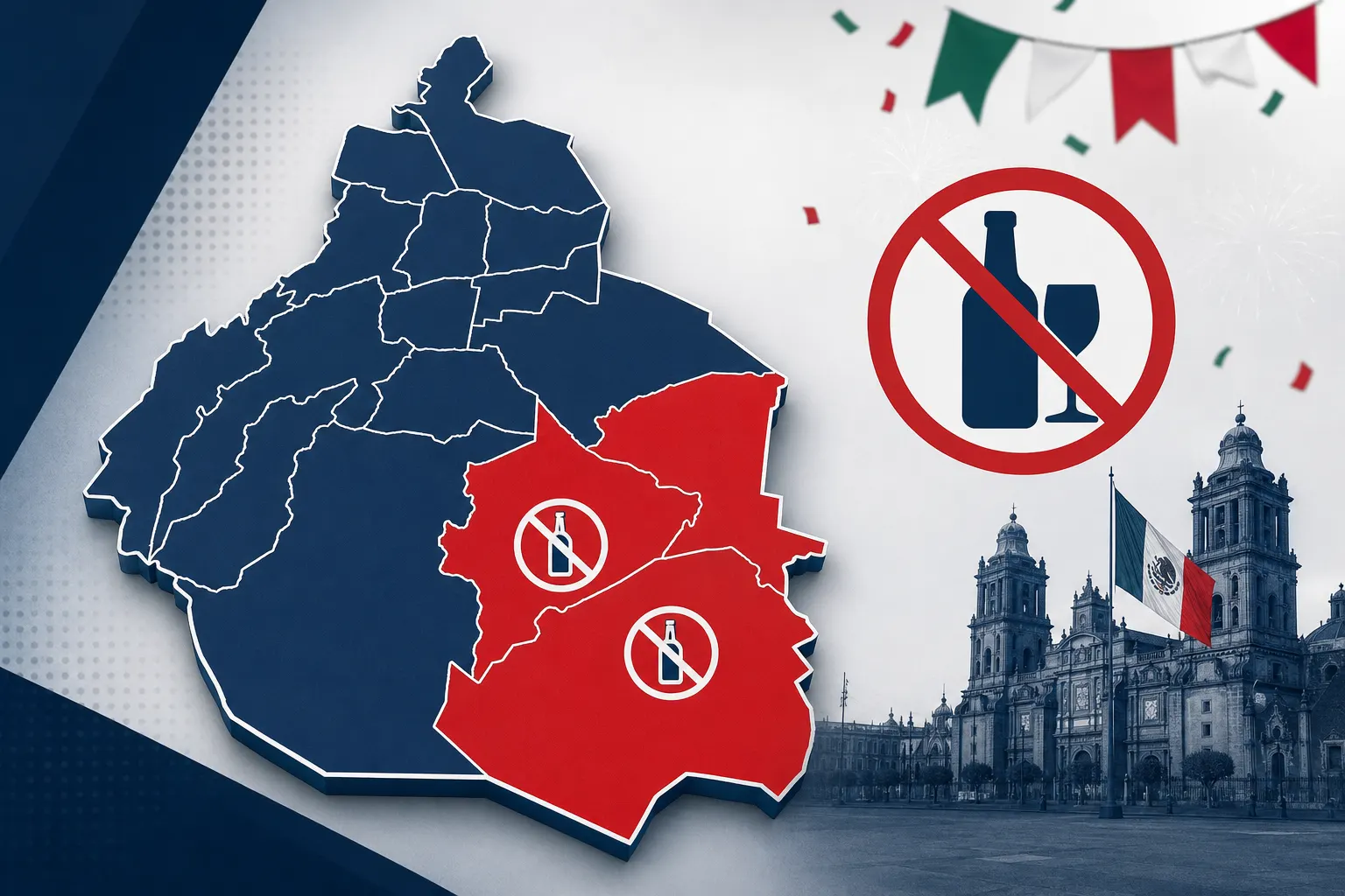Mapa de las zonas de Tláhuac y Tlalpan con restricciones de venta de alcohol durante las fiestas patrias de 2026