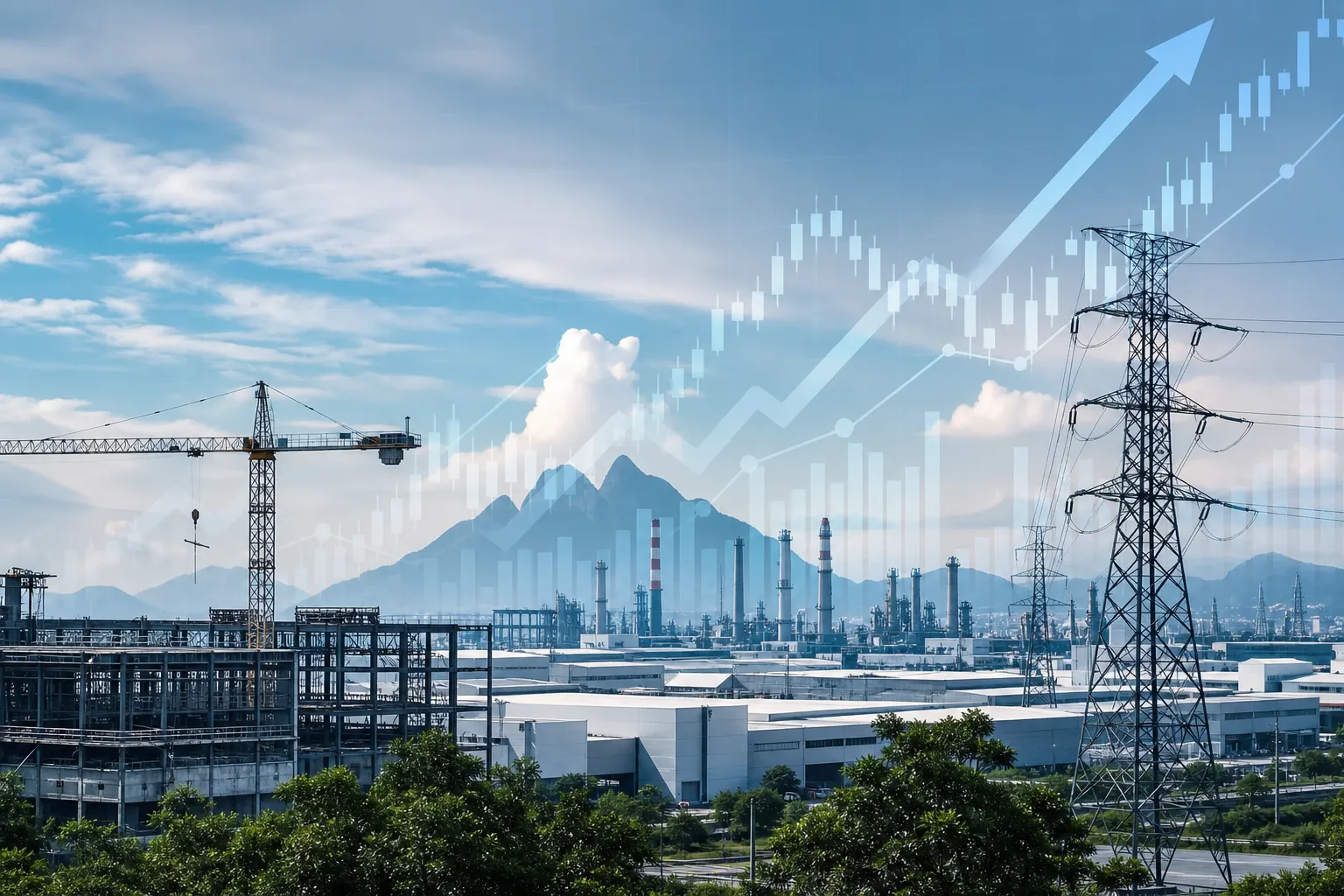 Parque industrial mexicano con infraestructura eléctrica y obras de construcción vinculadas al Plan México