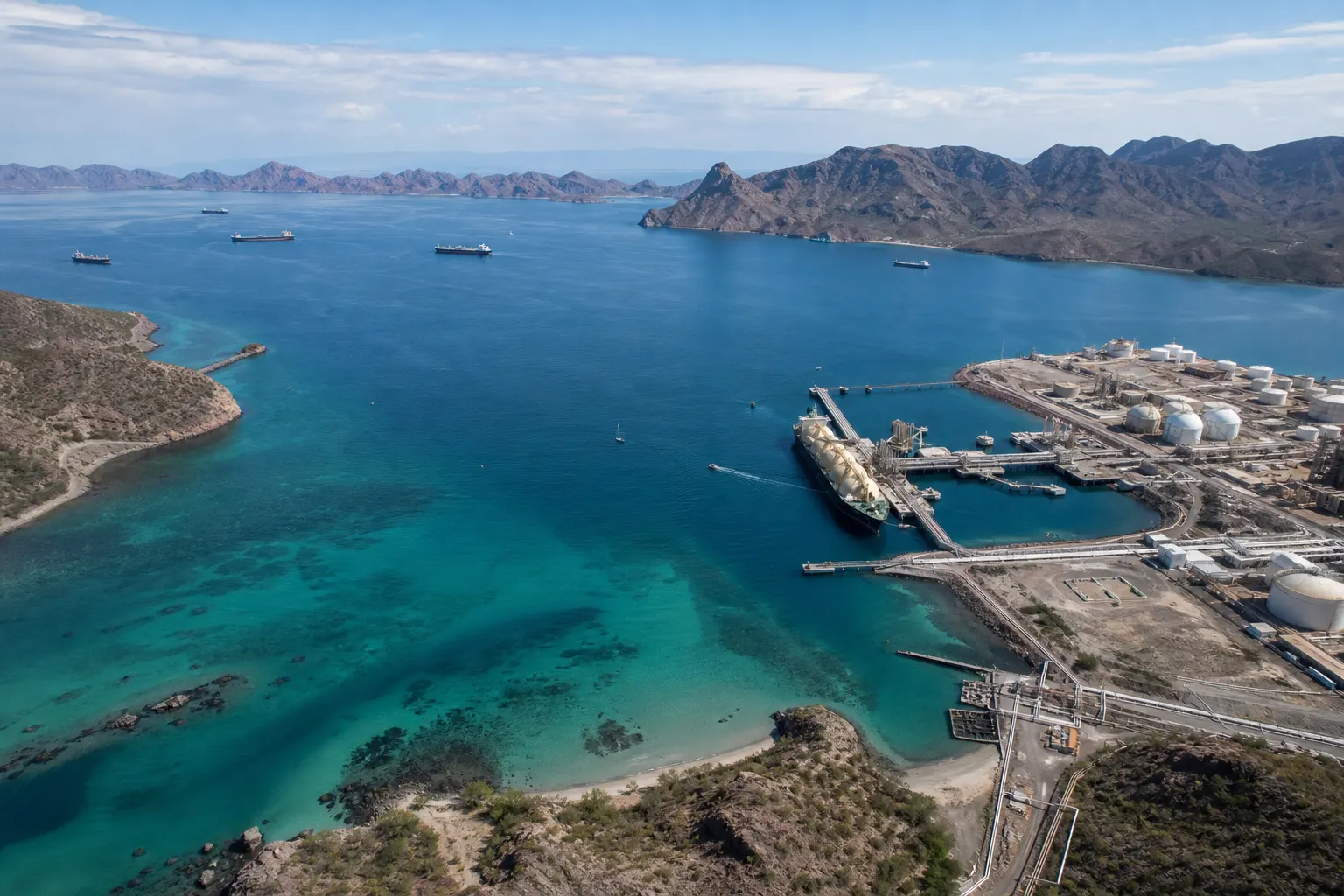 Bahía Catalina en Guaymas, Sonora, donde se proyecta la terminal Amigo LNG