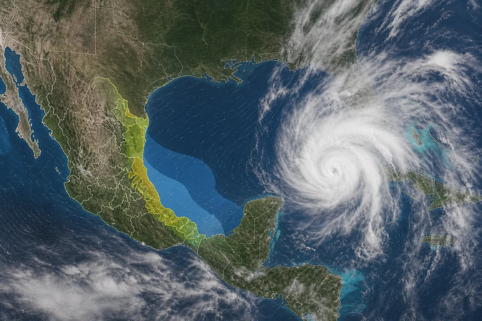 Depresión tropical nueve en el Golfo de México frente a Tamaulipas y Veracruz