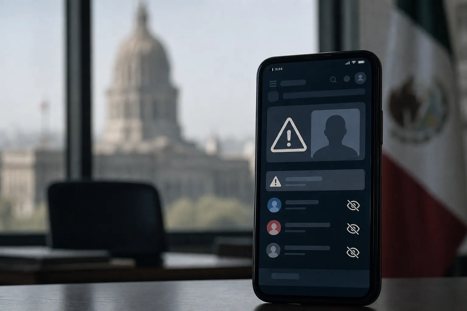 Pantalla abstracta de moderación de contenidos digitales ante el proyecto de regulación en México